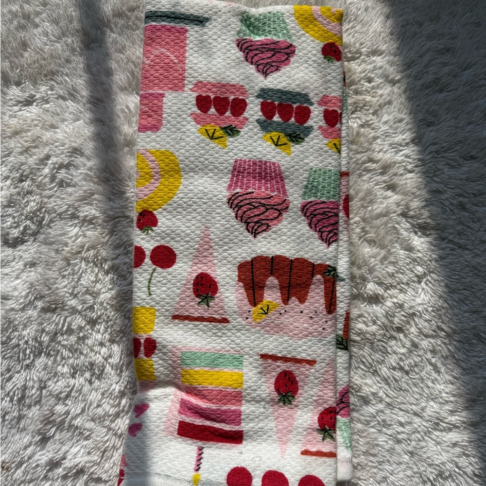 Kate Spade Colorful Desserts & Pink Polka Dots Kitchen Towel Set, NWT - Picture 4 of 5